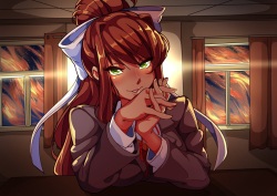 [Niseworks] Monika Twitter Strip Tease Series (Doki Doki Literature Club) page 1