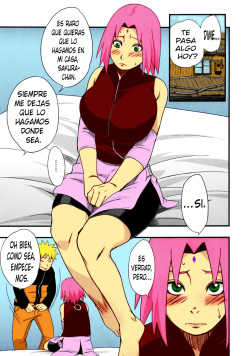 (C92) [Karakishi Youhei-dan Shinga (Sahara Wataru)] Botan to Sakura (Naruto) [Spanish] [kalock] [Colorized] page 2