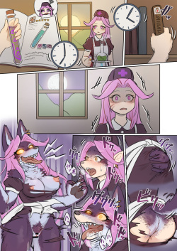 [Mokushi] Pharmacist Wolf Lady | Wolf TF Manga page 3